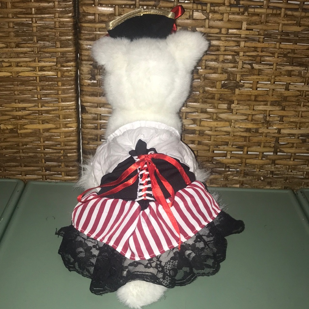 EUC Leg Avenue Pirate Costume for dogs - Black, White, and Red & matching hat